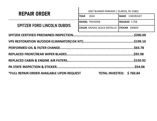 2024 Chevrolet Traverse RS