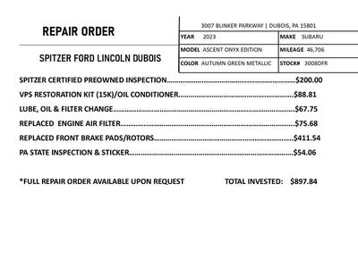 2023 Subaru Ascent Onyx Edition