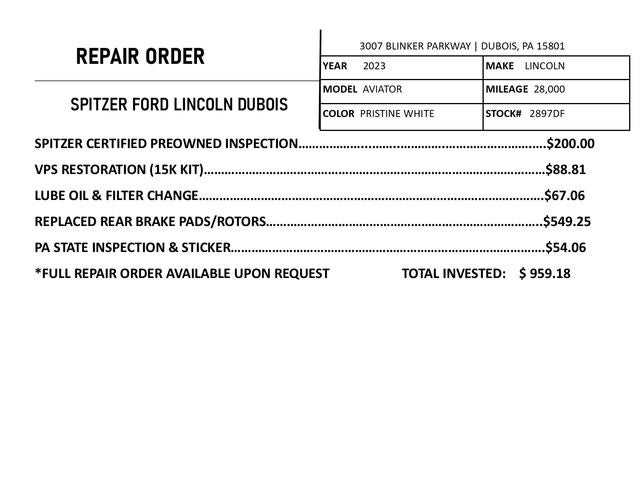 2023 Lincoln Aviator Reserve