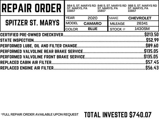 2020 Chevrolet Camaro 2LT 2LT