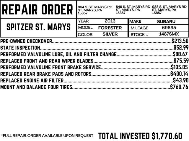 2013 Subaru Forester 2.5X Limited