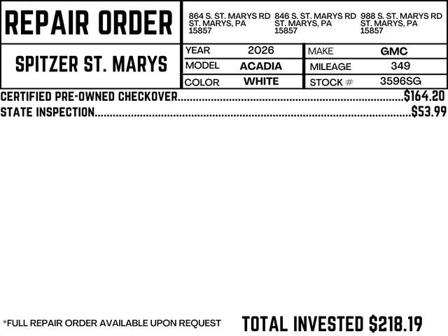 2026 GMC Acadia Elevation