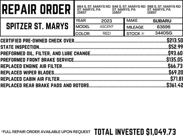 2023 Subaru Ascent Onyx Edition