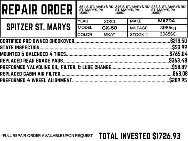 2023 Mazda Mazda CX-50 2.5 S Preferred Plus Package
