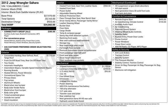 2012 Jeep Wrangler Sahara