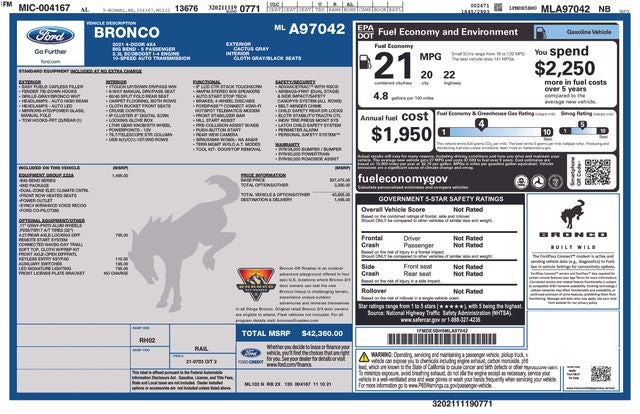 2021 Ford Bronco Big Bend