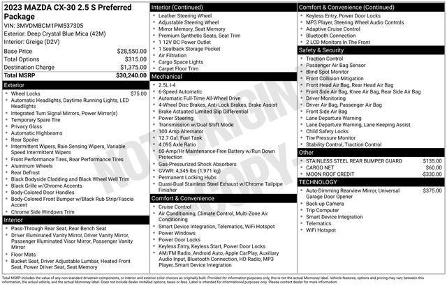2023 Mazda Mazda CX-30 2.5 S Preferred Package