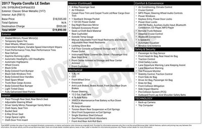 2017 Toyota Corolla LE