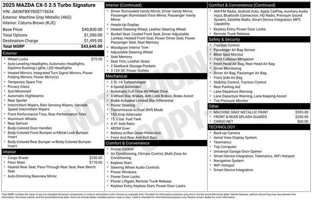 2025 Mazda Mazda CX-5 2.5 Turbo Signature