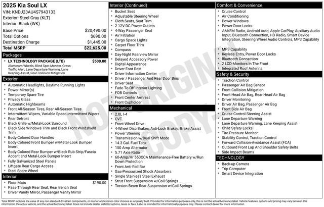 2025 Kia Soul LX