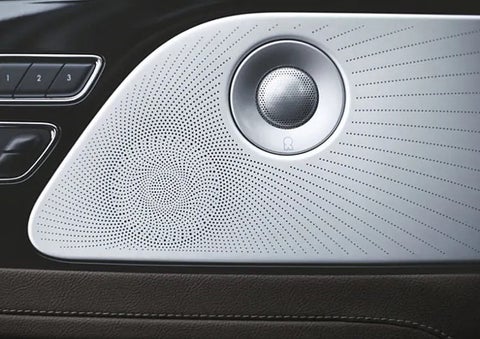 Two speakers of the available audio system are shown in a 2023 Lincoln Aviator® SUV | Spitzer Lincoln DuBois in Du Bois PA