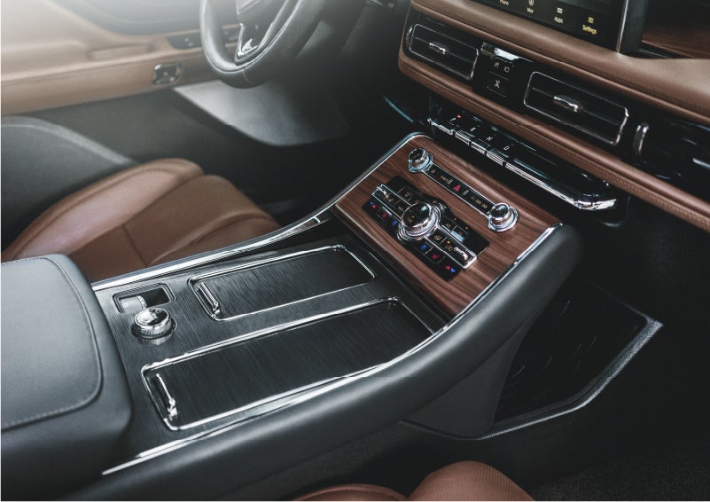 The front center console of a 2023 Lincoln Aviator® SUV is shown in | Spitzer Lincoln DuBois in Du Bois PA