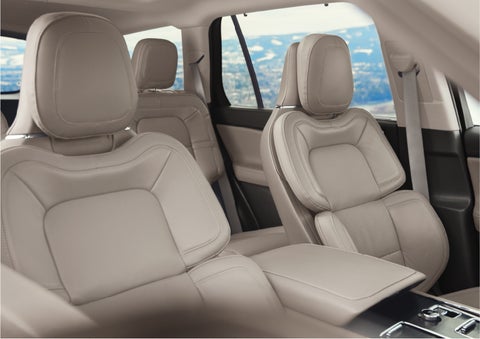 The interior of a 2023 Lincoln Aviator® SUV in the Sandstone interior color | Spitzer Lincoln DuBois in Du Bois PA