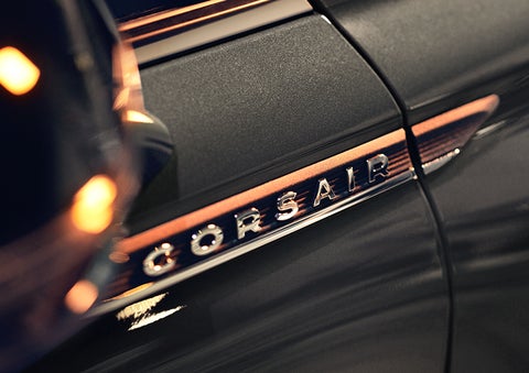 The stylish chrome badge reading “CORSAIR” is shown on the exterior of the vehicle. | Spitzer Lincoln DuBois in Du Bois PA
