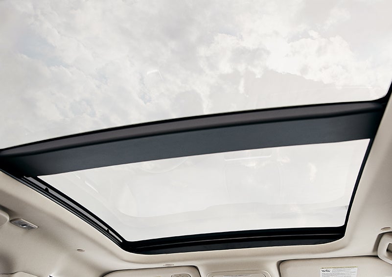 The available panoramic Vista Roof® is shown from inside a 2024 Lincoln Corsair® SUV. | Spitzer Lincoln DuBois in Du Bois PA