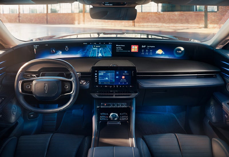 A large panoramic display is shown on the dashboard of a 2024 Lincoln Nautilus® SUV | Spitzer Lincoln DuBois in Du Bois PA