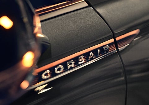 The stylish chrome badge reading “CORSAIR” is shown on the exterior of the vehicle. | Spitzer Lincoln DuBois in Du Bois PA