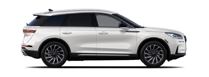 The passenger side of a Lincoln Corsair® SUV is shown in the Ceramic Pearl extra-cost exterior paint option. | Spitzer Lincoln DuBois in Du Bois PA