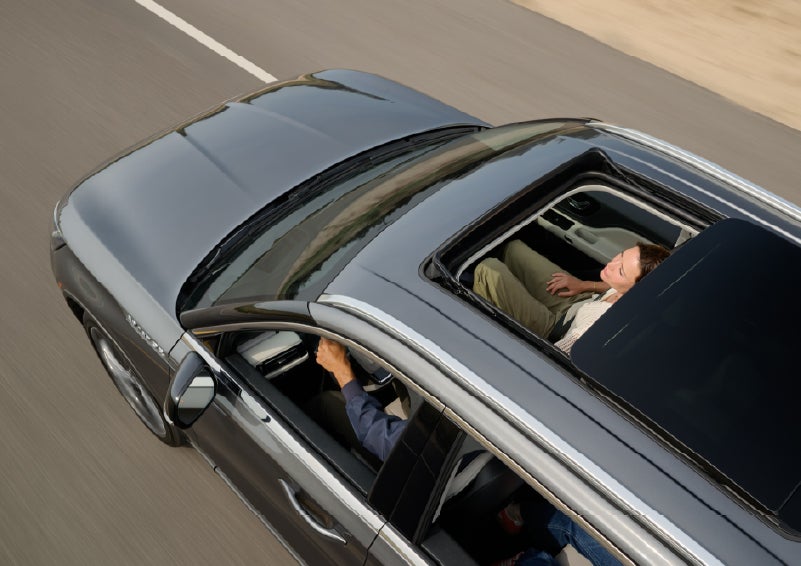 The available panoramic Vista Roof® of a 2027 Lincoln Aviator® SUV is open. | Spitzer Lincoln DuBois in Du Bois PA